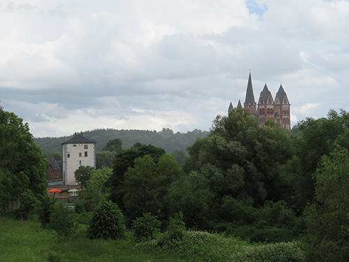 Ostansicht Brückenturm und Dom, Limburg